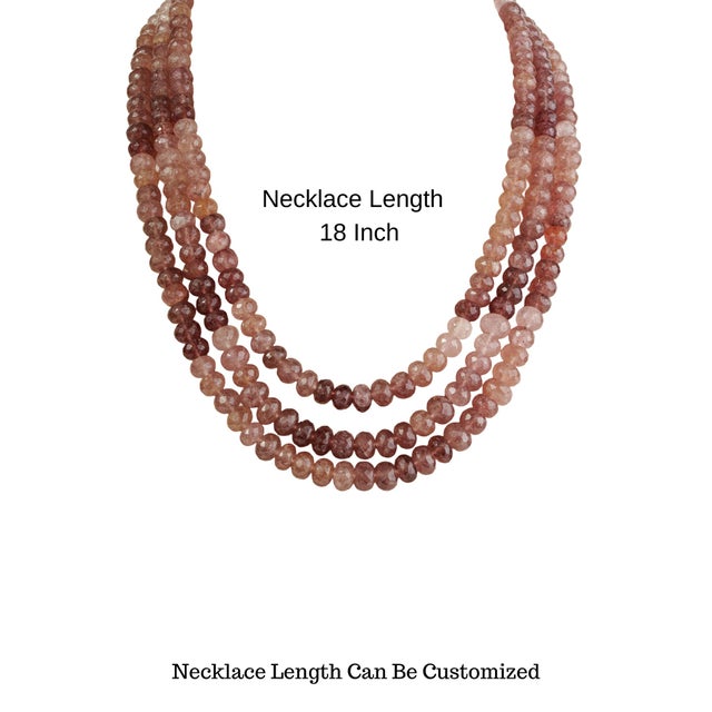 Late 20th Century Style Natural Strawberry Quartz Multi-Strand Statement Necklace, 18" For Sale - Image 11 of 14