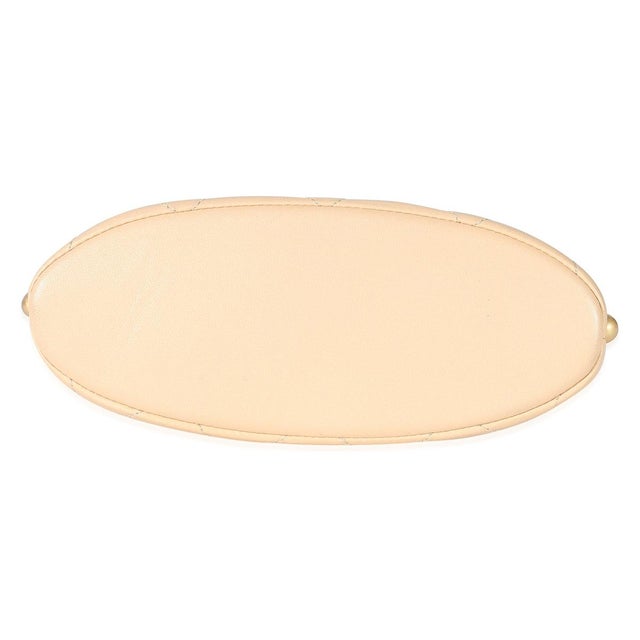 2010s Beige Quilted Calfskin Small Pearl Chain Hobo For Sale - Image 5 of 8