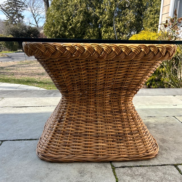 1970s 1970s Wicker Maguire Style Hour Glass Coffee Table For Sale - Image 5 of 5