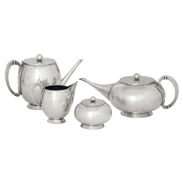 Vintage Silver Tea Service by Luigi Genazzi, 1930s, Set of 4 For Sale - Image 9 of 9