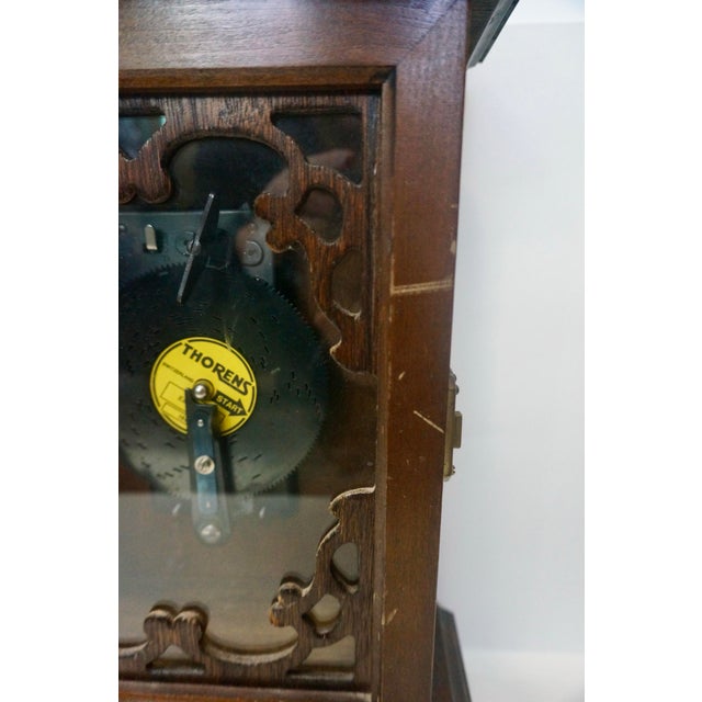 Rustic European Vintage Thorens Swiss Disc Music Box Cabinet – Project Piece With 30 Discs For Sale - Image 3 of 12