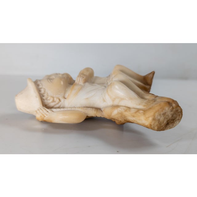 Mid 19th Century 19th Century American Folk Art Alabaster Fragment Carving Boy & Girl on Swing For Sale - Image 5 of 10