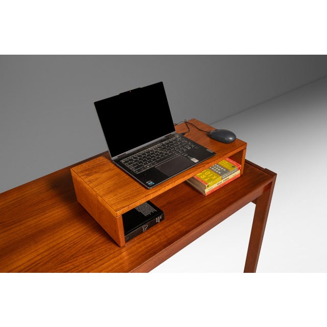 1980s Danish Mid-Century Modern Computer Riser / Desk Organizer in Teak by Jesper International, Denmark, C. 1980s For Sale - Image 5 of 18