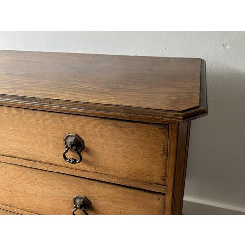 Small Vintage Georgian Oak Chest of Drawers, 1940s For Sale - Image 4 of 8