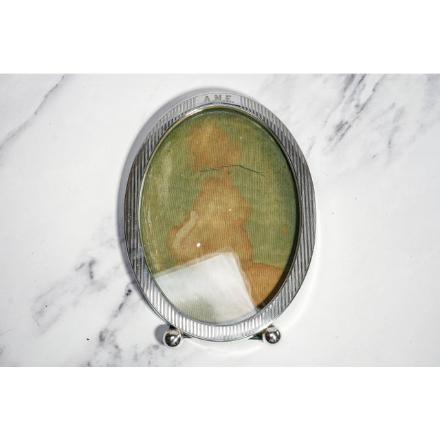 Stunning Large Antique Sterling Silver Picture Frame Oval Photo Frame Luxury Home Decor For Sale - Image 11 of 13