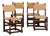 Straw-Seated Chairs in Oak, 1950, Set of 4 For Sale