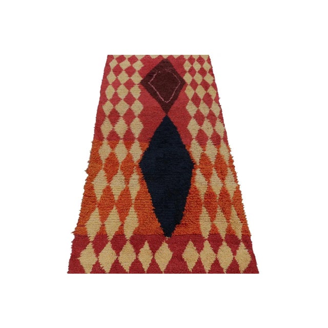Tribal 1950s Azilal Moroccan Runner Rug in Polychromatic Tribal Patterns by Rug & Kilim For Sale - Image 3 of 7