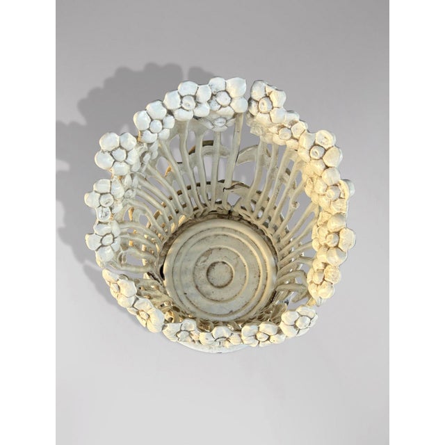 Art Nouveau White Painted Floral Cast Iron Umbrella Stand, 1890s For Sale - Image 3 of 8