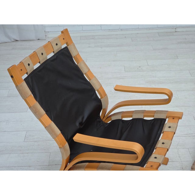 Wood Norwegian Model Kengu Armchair in Beige Furniture Leather from Rybo Rykken & Co, 1970s For Sale - Image 7 of 16