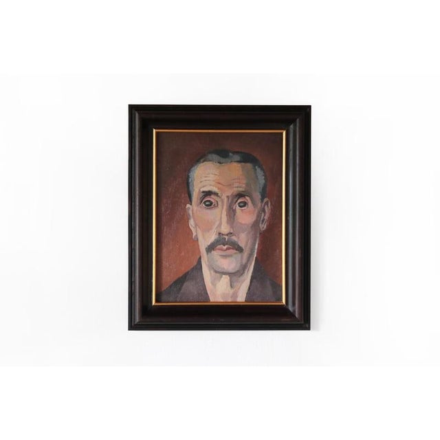 1920s Impressionist Artist, Portrait of a Man with a Moustache, 1920s-1940s, Oil on Canvas, Framed For Sale - Image 5 of 5