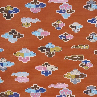 Sample - Schumacher In Dreams Wallcovering In Persimmon For Sale