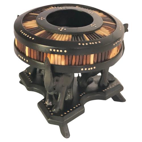 Ashtray in Wood with Elephant Carved Based, France, 1950s For Sale - Image 9 of 9