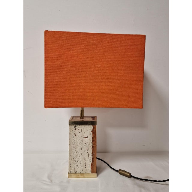 Mid-Century Modern Travertine and Resin Table Lamp, 1980s For Sale - Image 11 of 11