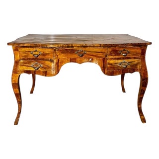 French Louis Xv- Style Patchwork Burlwood Desk by Michael Taylor, 1970 For Sale