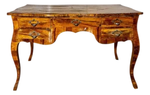 French Louis Xv- Style Patchwork Burlwood Desk by Michael Taylor, 1970