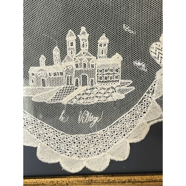 Late 19th Century Splendid French Antique Lace Textile Art in Gold Frame For Sale In Miami - Image 6 of 6