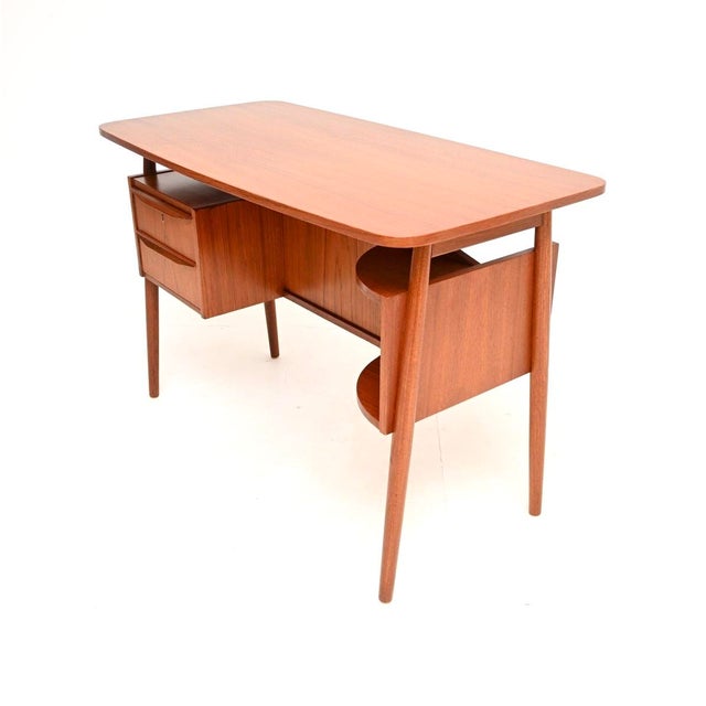 1960s Vintage Danish Teak Desk by Gunnar Nielsen for Tibergaard, 1960s For Sale - Image 5 of 11