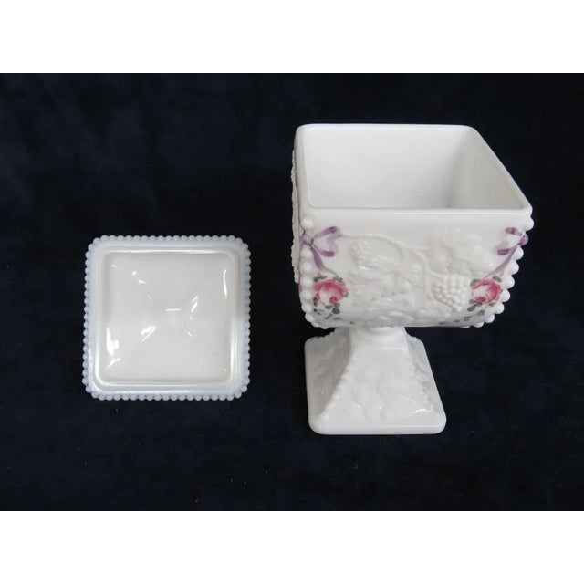 This highly elegant Candy Dish is made out of milk glass, and is in good condition. This beautiful Candy Dish was made by...