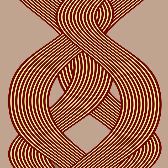 Geometric Abstract Art Prints 4 Pc Set Gold & Pink Artwork 48"x48" by Angela Cameron For Sale - Image 4 of 6