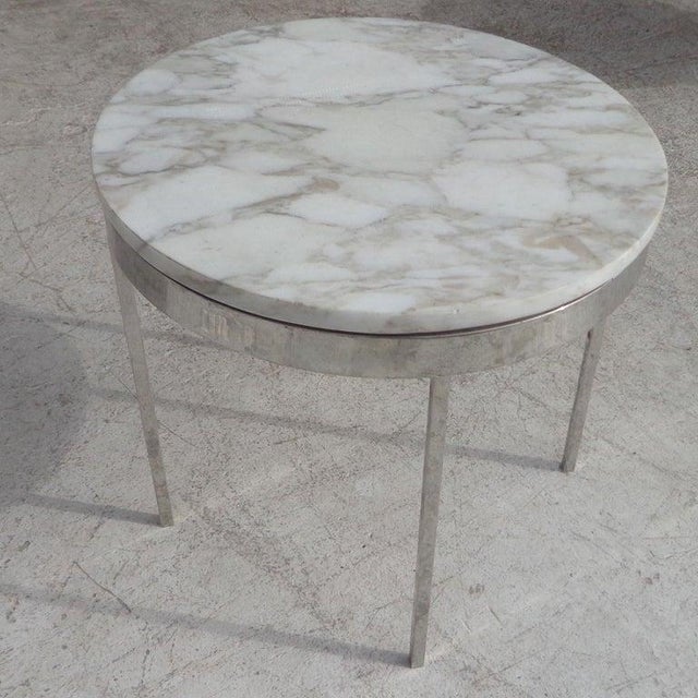 1970s 1970s Mid Century Chrome Marble Side Table in the Style of Nico Zographos For Sale - Image 5 of 7
