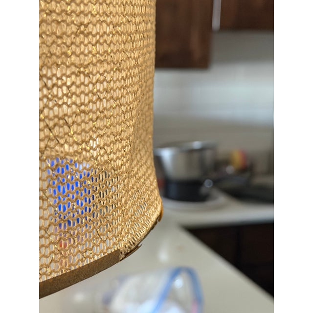 Mid 20th Century Vintage 1960s Modeline Walnut and Brass Table Lamp With Cloth Shade, MCM For Sale - Image 5 of 6