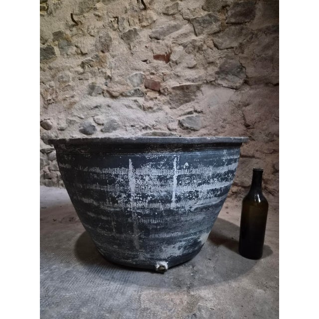 Black Antique French Rustic Terracotta Wash Trough, Auvergne, 19th Century For Sale - Image 8 of 18