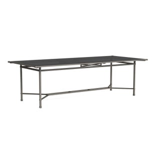 Brown Jordan Venetian 44" x 98" Dining Table - Glass Top, Mica frame For Sale