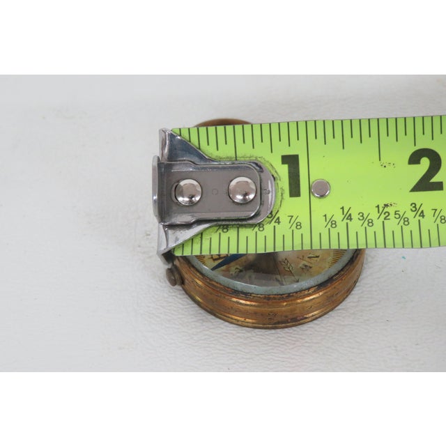 Metal Metal Pocket Compass Made in France Early 20th Century Boussole 4490b For Sale - Image 7 of 11