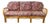 Vintage Palm Beach Style Rattan Sofa With Architectural Lattice Back For Sale
