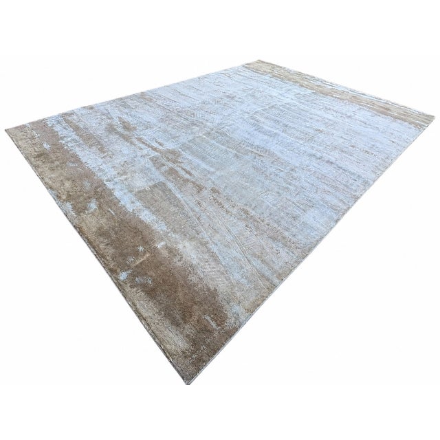 Rh Suvali Silk & Wool Rug – 10' × 14' Wheat Multi | 90% Silk | Hand-Knotted | 84 Persian Knots Per Square Inch For Sale - Image 14 of 18