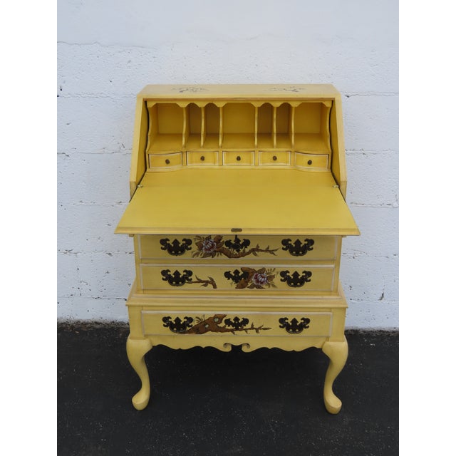Martin Maddox French Hand Painted Small Secretary Desk 6887 For Sale - Image 4 of 17