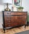 Contemporary Mid-Century Modern Italian Wood & Brass Chest of 4 Drawers For Sale - Image 3 of 9