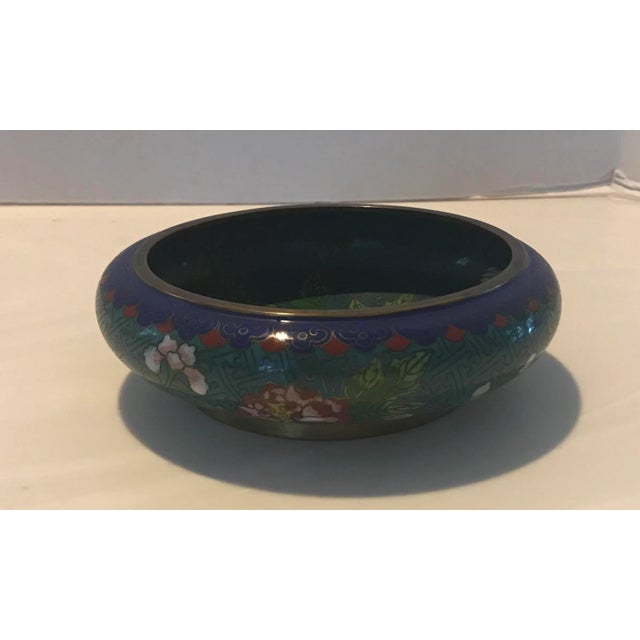 Vintage Cloisonné Shallow Bowl For Sale - Image 4 of 6