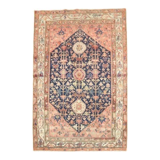Early 20th Century Zabihi Collection Persian Malayer Accent Rustic Rug - 4'7" x 6'7" For Sale