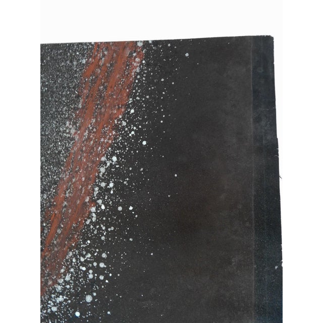 1970s Vintage 1970s Dark Abstract Painting For Sale - Image 5 of 6