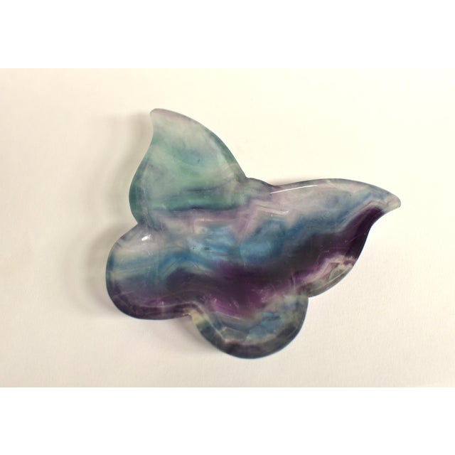 Pair Natural Fluorite Butterfly Dishes Gemstone Rock Crystal For Sale - Image 12 of 15