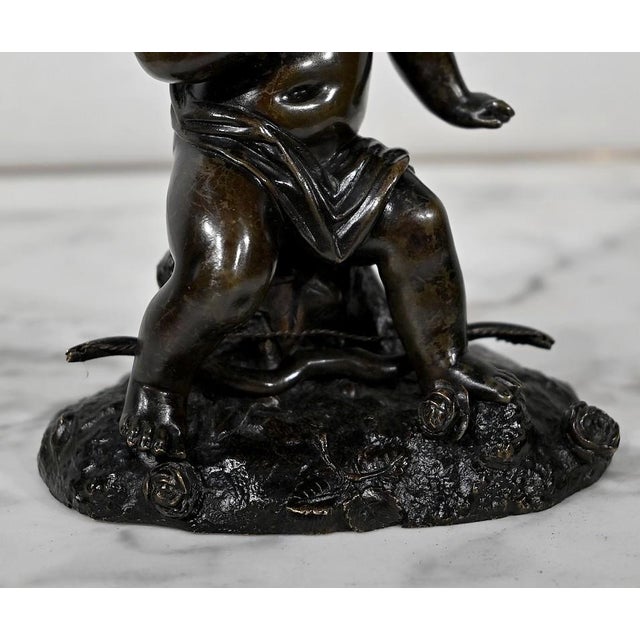 Metal Bronze Sculpture Depicting Cupid For Sale - Image 7 of 18