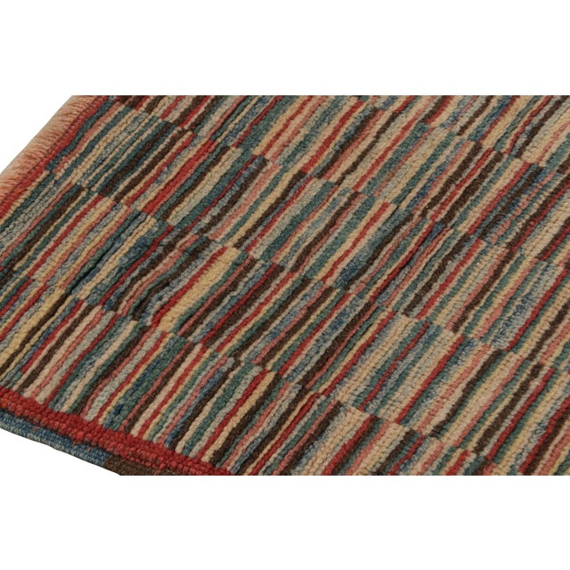Vintage Turkish Burdur Rug With Polychromatic Striae Patterns, From Rug & Kilim For Sale In New York - Image 6 of 7