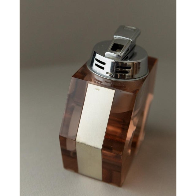 Vintage Acrylic Glass Table Lighter by Astrolite For Sale - Image 4 of 11