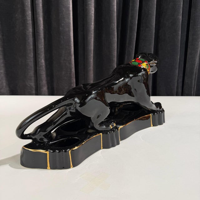 Metal Mid 20th Century Black Panther Planter For Sale - Image 7 of 10