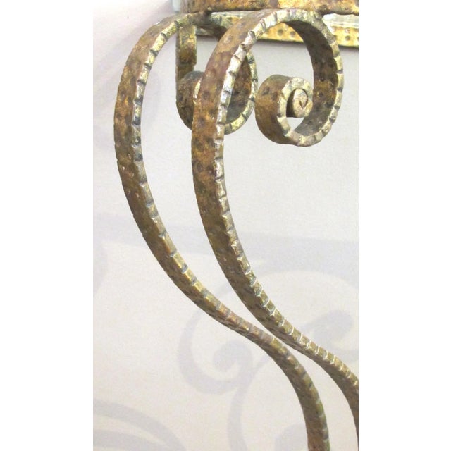 Metal 1940s Pier Luigi Italian Colli Gilt-Iron Console Table and Mirror - 2 Pieces For Sale - Image 7 of 10
