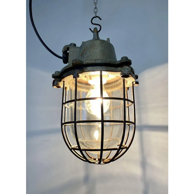Vintage Industrial Cast Iron Pendant Light, 1960s For Sale - Image 10 of 13