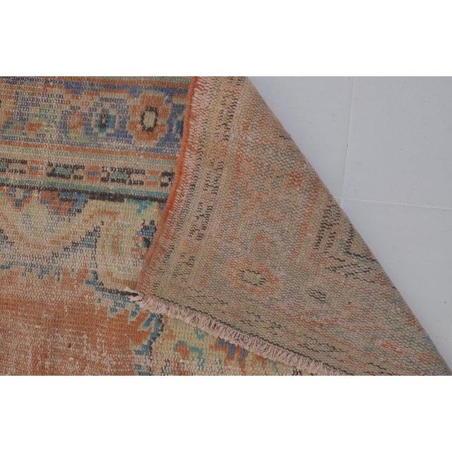 1950s Decorative Floral Oushak Wool Carpet For Sale - Image 9 of 10