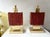 Mid-Century Modern Contemporary Pair of Brass Fusion and Red Murano Glass Lamps, Italy For Sale - Image 3 of 13