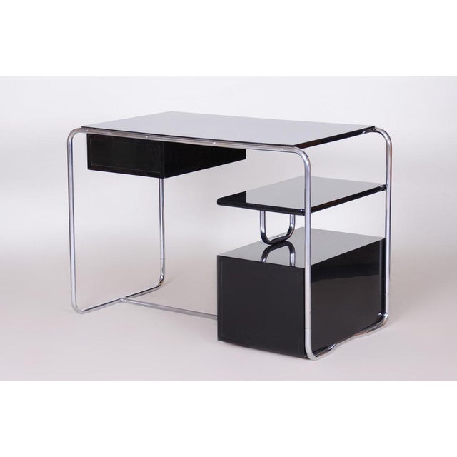 Bauhaus Black Writing Desk, Germany, 1930s For Sale - Image 11 of 14