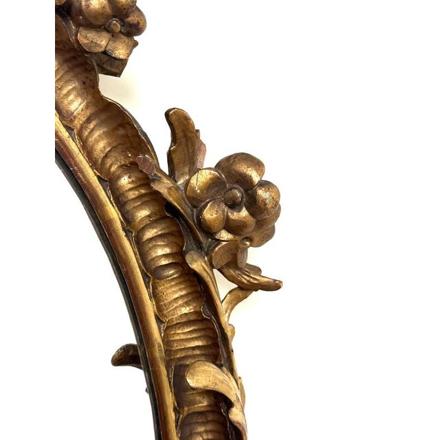 French Rococo Hand-Carved Giltwood Mirror, 19th Century For Sale - Image 15 of 18