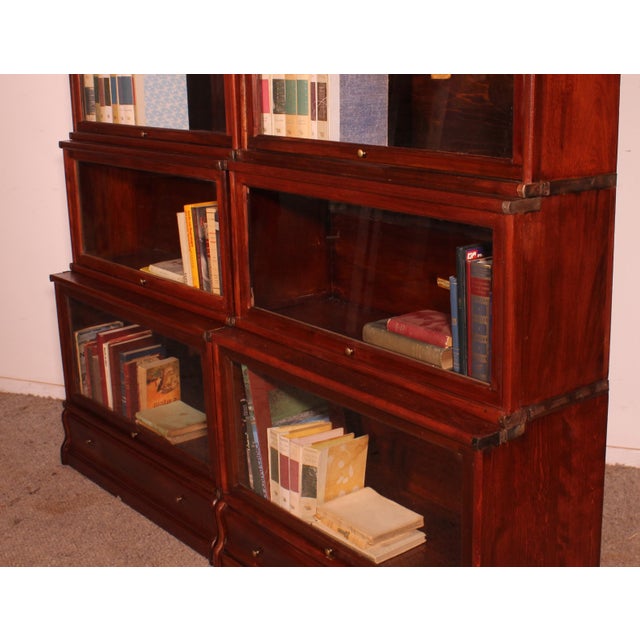 Waterfall Bookcases in Mahogany by Globe Wernicke London, 1900, Set of 2 For Sale - Image 9 of 14
