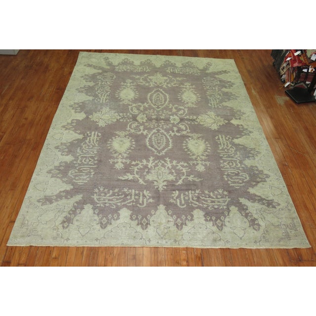 Gray Shabby Antique Oushak Rug - 8'1" x 11'2" For Sale In New York - Image 6 of 6