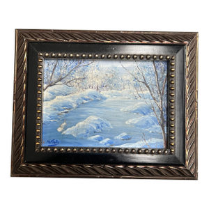 1970’s Original Impressionist Winter Wonderland Landscape Painting
