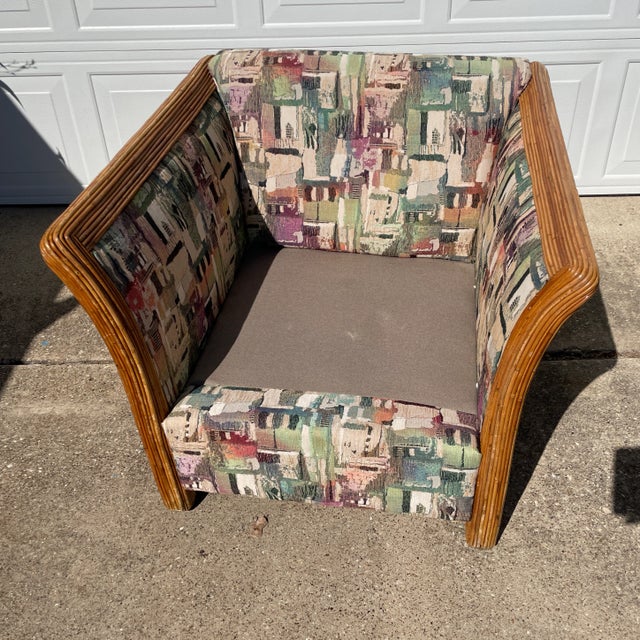 1950s Gabriella Crespi Style Pencil Reed Bamboo Chair For Sale - Image 5 of 7